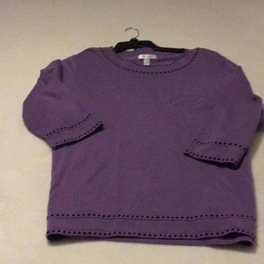 Dress barn purple shirt with black trim